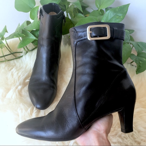 Cole Haan Shoes - COLE HAAN Leather Point Toe Ankle Boot Black 7